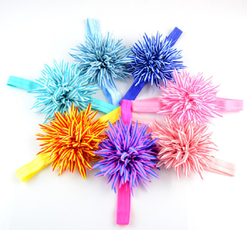 Пов'язка синя дитяча з квіткою - розмір квітки близько 9 см, окружність 34-46см Київ - фото 2