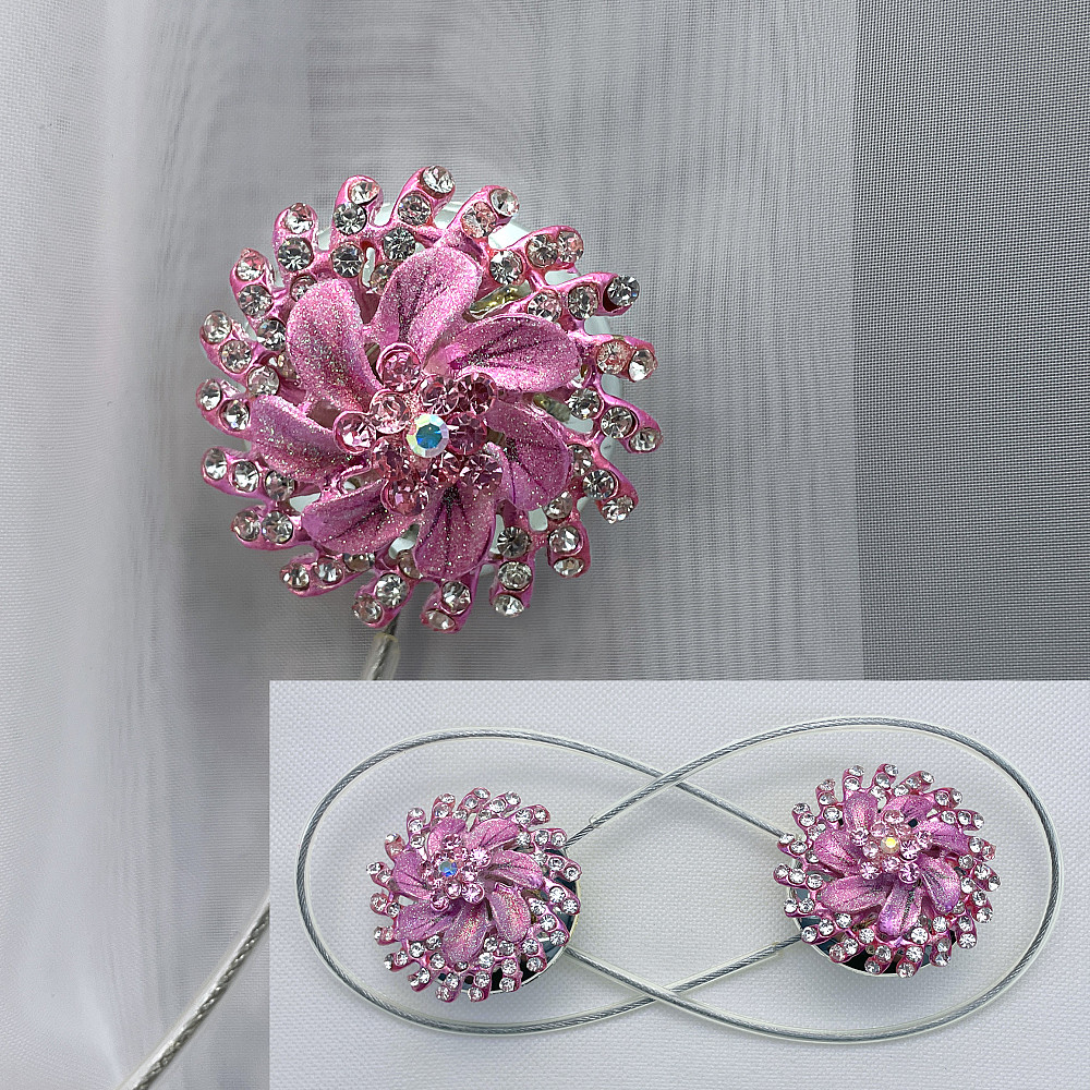 Магніти для штор та гардин "Flowers" набір 2 шт Рожевий (81-209) Київ - фото 1