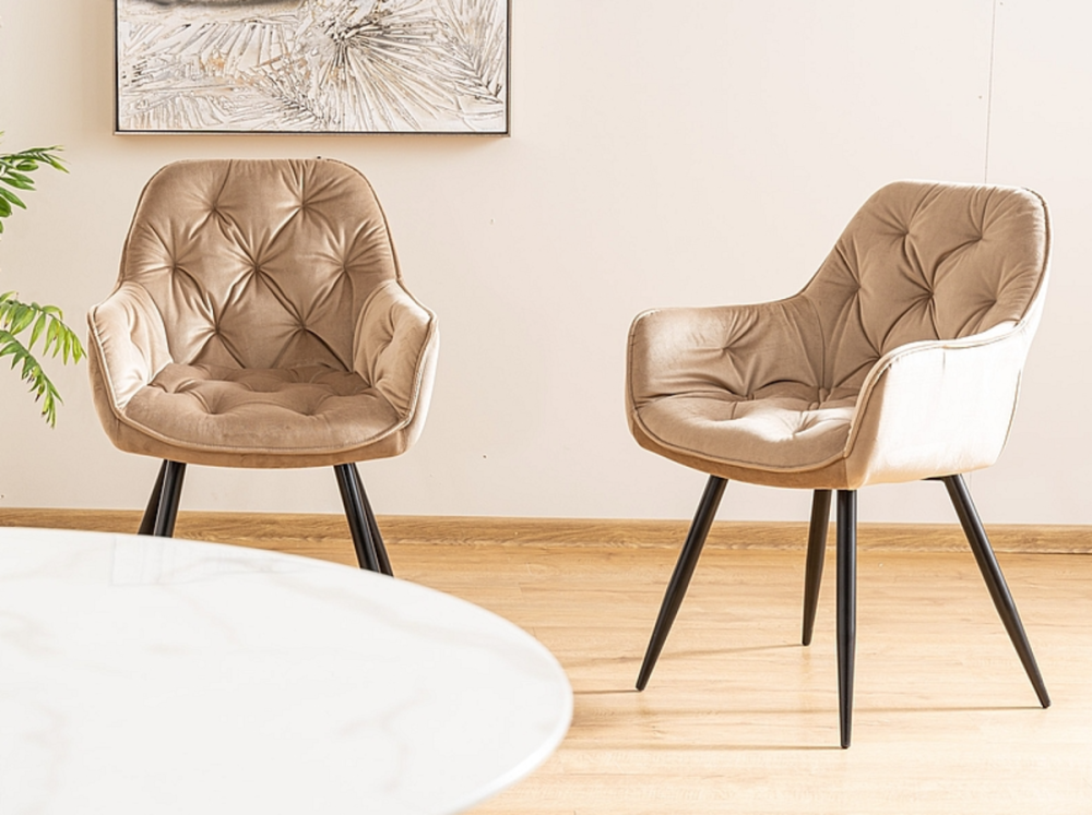 Стілець CHERRY VELVET чорний каркас/беж BL.28 Київ - фото 7