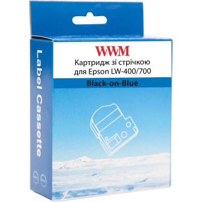 Лента для принтера этикеток WWM для Epson LW-400/700 18mm х 8m Black-on-Blue (WWM-SC18B) Винница - изображение 2