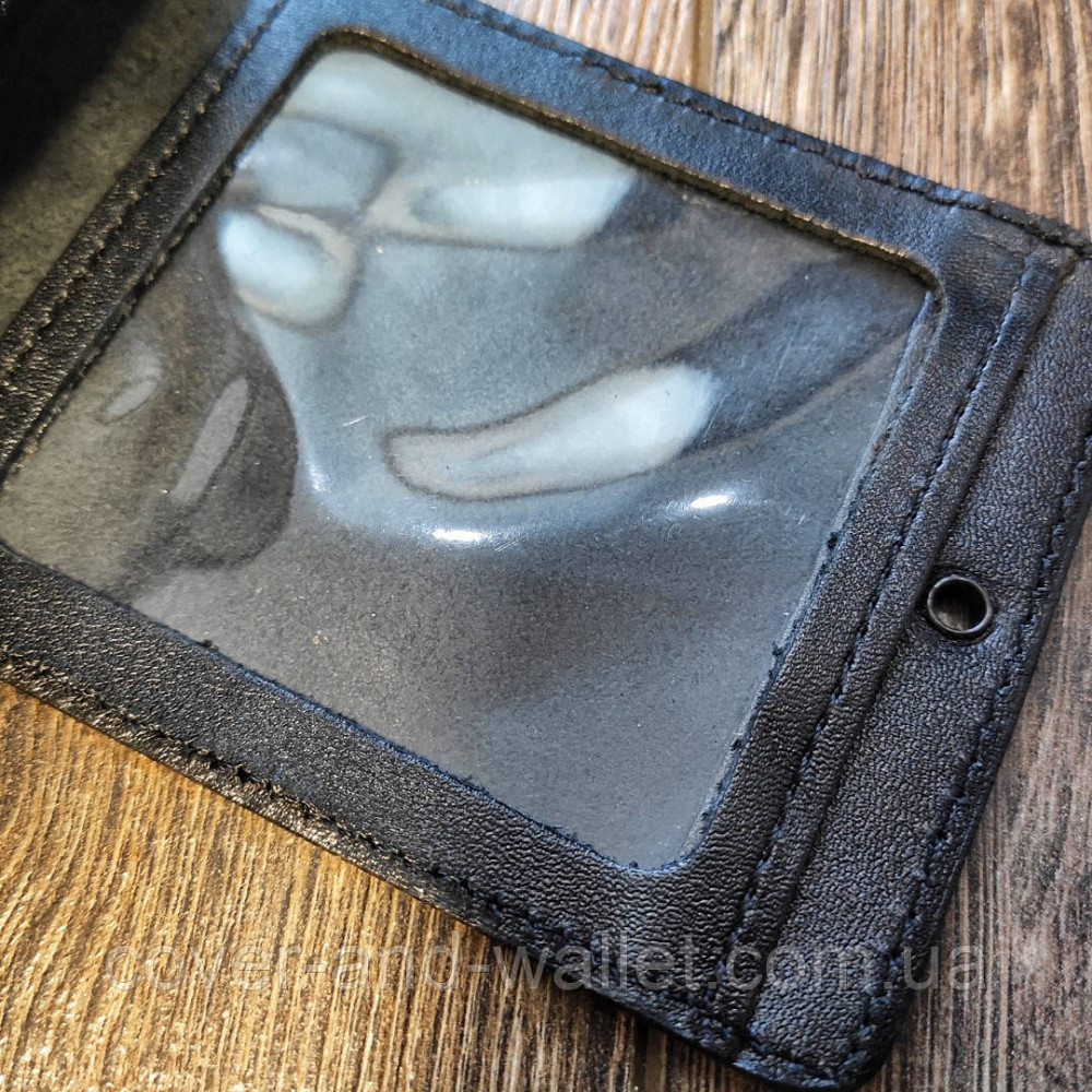 Шкіряна обкладинка "Міністерство внутрішніх справ" МВС (чорна) Київ - фото 5