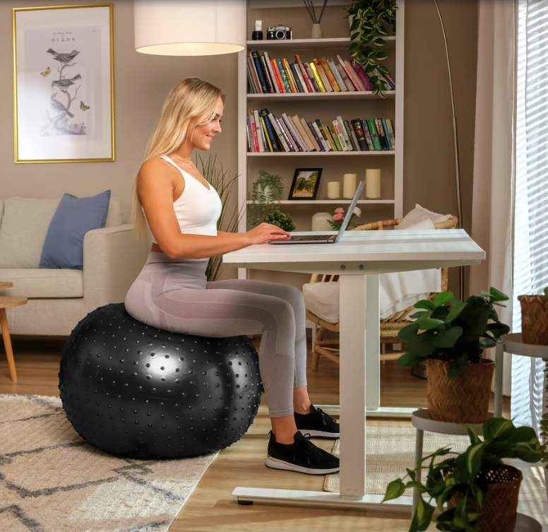 Фітбол масажний Hop-Sport 65см чорний + насос Київ - фото 2