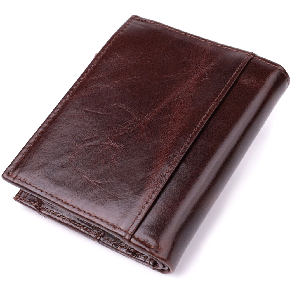Вертикальний чоловічий гаманець із натуральної шкіри Vintage sale_15096 Коричневий Київ - фото 2