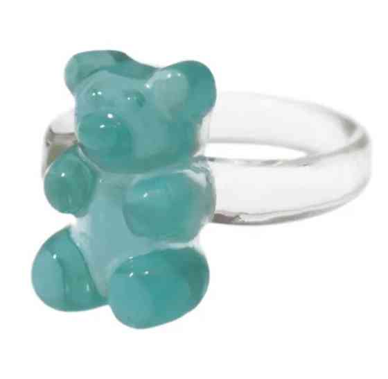 Кольцо с мишкой голубое - окружность 4,5см (не регулируется), пластик Киев