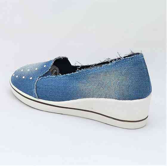 . Жіночі Мокасини Балетки на Танкетці Блакитні Джинсові Сині (розміри: 36,37,38,40) Дніпро