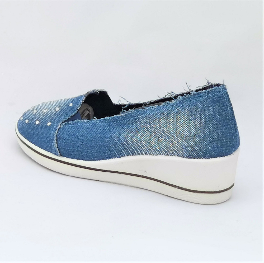 . Жіночі Мокасини Балетки на Танкетці Блакитні Джинсові Сині (розміри: 36,37,38,40) Дніпро - фото 3