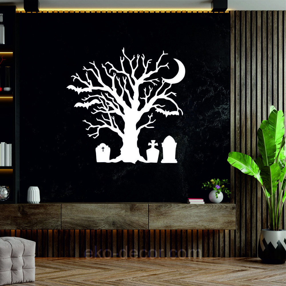 Декоративное настенное 3D Панно «Хэллоуин», Декор на стену с объемом 90*90 см, Белый Киев - изображение 7