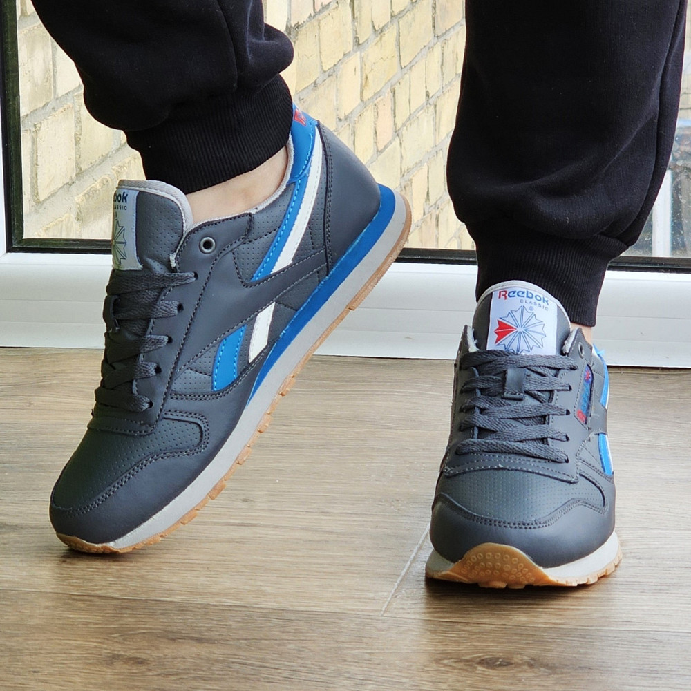 Чоловічі Кросівки Reebok Classic Сірі Шкіряні Рибок (розміри: 45) Відео Огляд Дніпро - фото 7