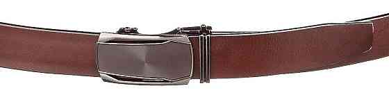 Ремень из натуральной кожи с кожаной вставкой в пряжке Vintage 20216 Коричневый Киев