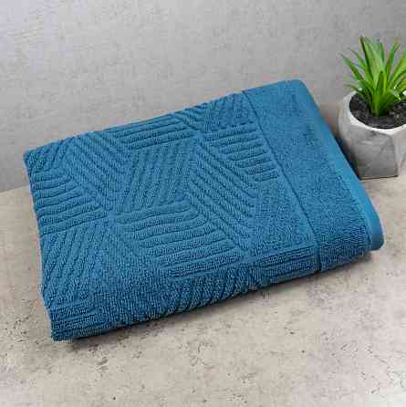 Комплект махрових рушників Уельс 2шт GM Textile 50х90см, 70х140см 500г/м2 (Синій) Суми