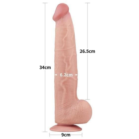 Фалоімітатор - Sliding-Skin Dual Layer Dong 13.5" Flesh Sex Aura Київ - фото 3