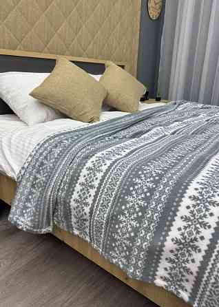 Плед-покривало Decorator WellSoft 150х210 см з різдвяним принтом Сірий (87-175) Київ