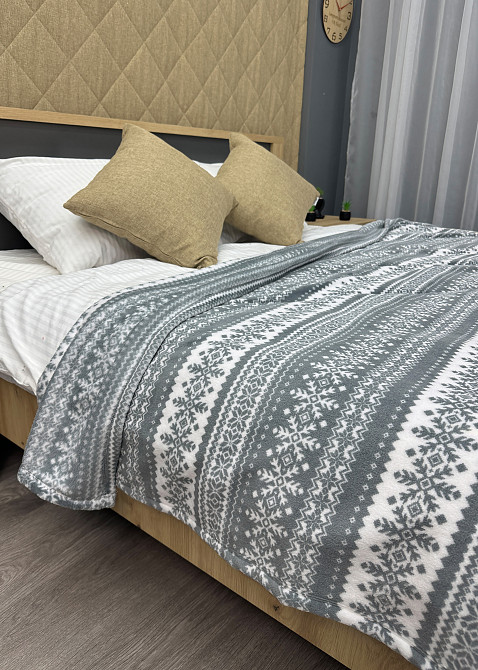 Плед-покривало Decorator WellSoft 150х210 см з різдвяним принтом Сірий (87-175) Київ - фото 6