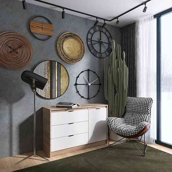 Комод із дверима та 3-ма шухлядами Еверест Сіті-1150 115,2х38х74,6 Дуб сонома/Білий (DTM-071100) Львів