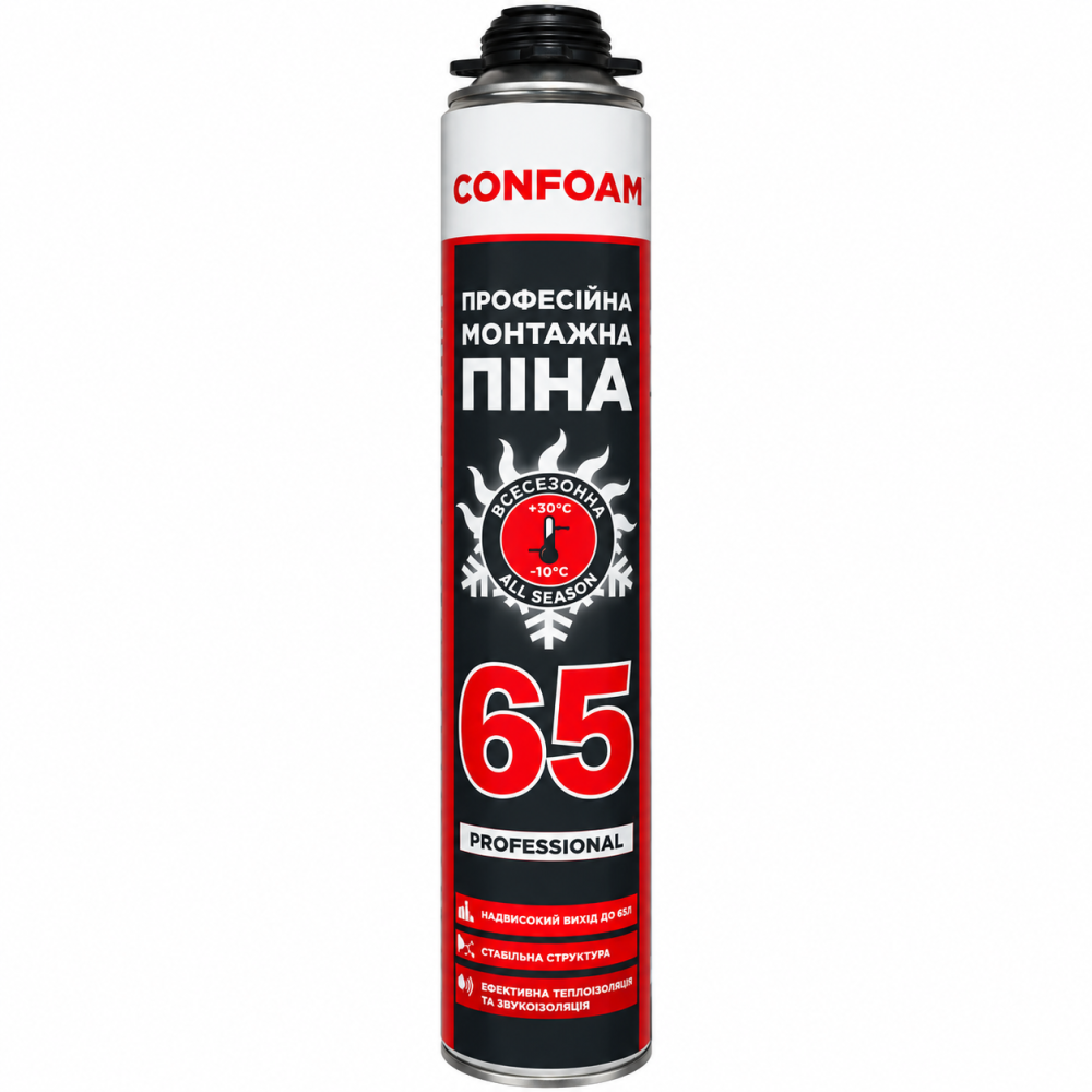 Піна монтажна поліуретанова Confoam 65 Professional всесезонна, 850 мл Київ - фото 1
