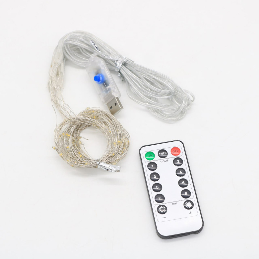 Гірлянда Штора Водоспад,від USB,3x2м,з пультом,Біле світло SBR Київ - фото 10