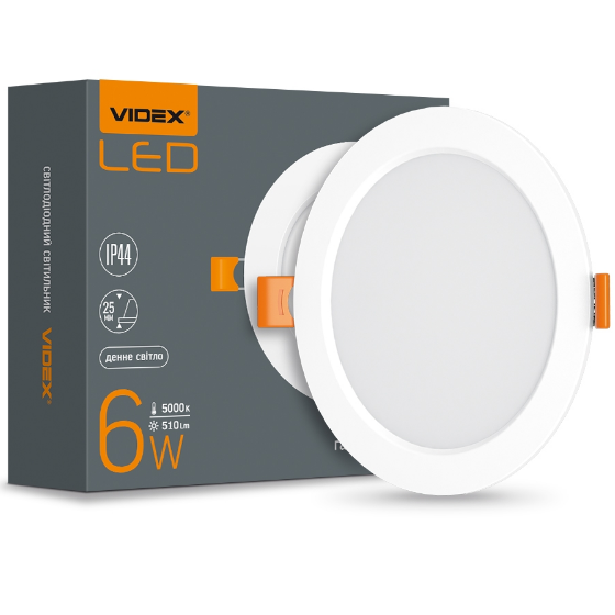LED Панель врізна кругла 6W 5000К VL-DLBR-065 Videx Житомир