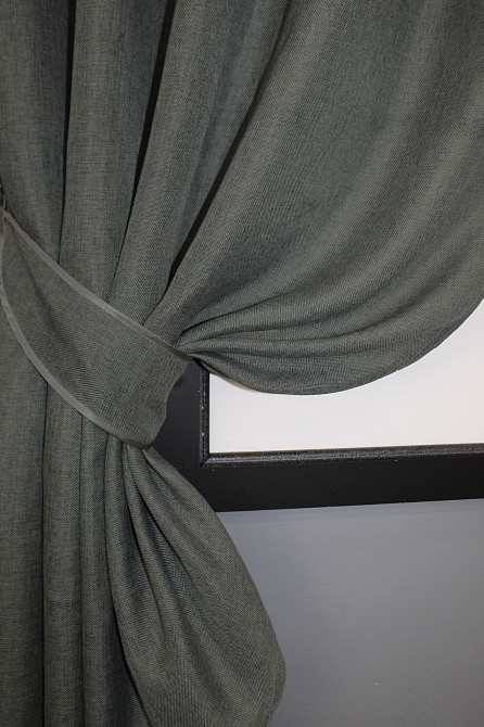 Комплект коротких штор VR-Textil Лен Мешковина № 1282ш 130х170 см 2 шт Серый (35-0084) Киев - изображение 3