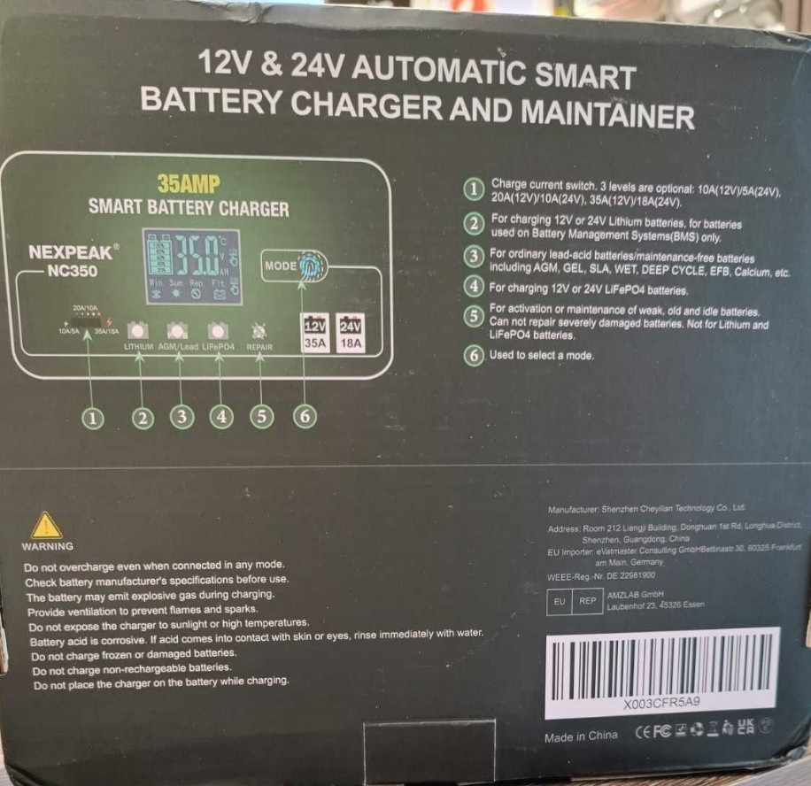 Зарядное устройство, для Аккумуляторов : NEXPEAK 35A 12V-24V AGM, LiFePo4. Киев - изображение 2