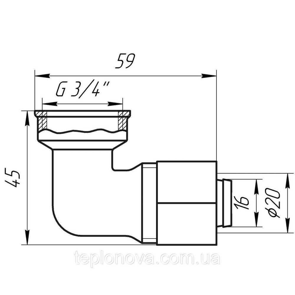 Уголок с внутренней резьбой APE 752 L 3/4″х20 ITALY Черновцы - изображение 3