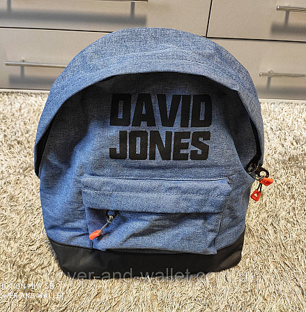 Молодежный городской тканевый рюкзак синего цвета под джынс David Jones Киев - изображение 6