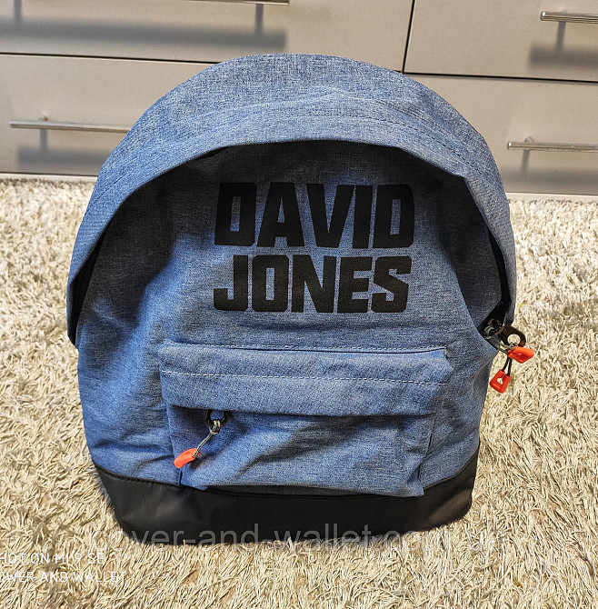 Молодіжний міський тканинний рюкзак синього кольору під джинс David Jones Київ - фото 6