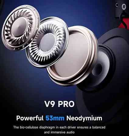 MCHOSE V9 PRO Беспроводные Геймерские Наушники Black Red. Харьков