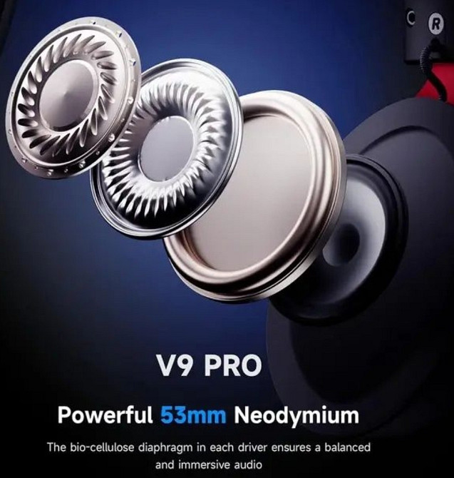 MCHOSE V9 PRO Беспроводные Геймерские Наушники Black Red. Харьков - изображение 2