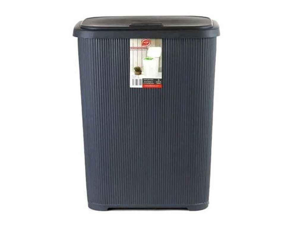 Кошик для білизни 63л антрацит з кришкою з/руч. ТМ ELIF PLASTIK Київ - фото 1