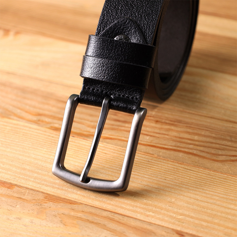 Надійний чоловічий ремінь із натуральної шкіри BOND 22950 Чорний Київ - фото 2