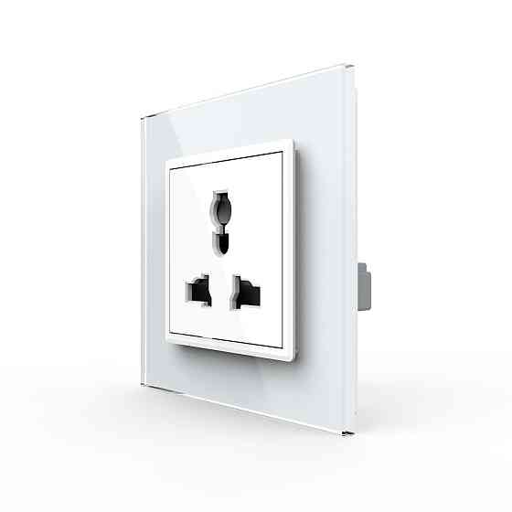 LIVOLO Розетка універсальна 12 стандартів в 1 Livolo білий скло (VL-C7C1C-11) Київ