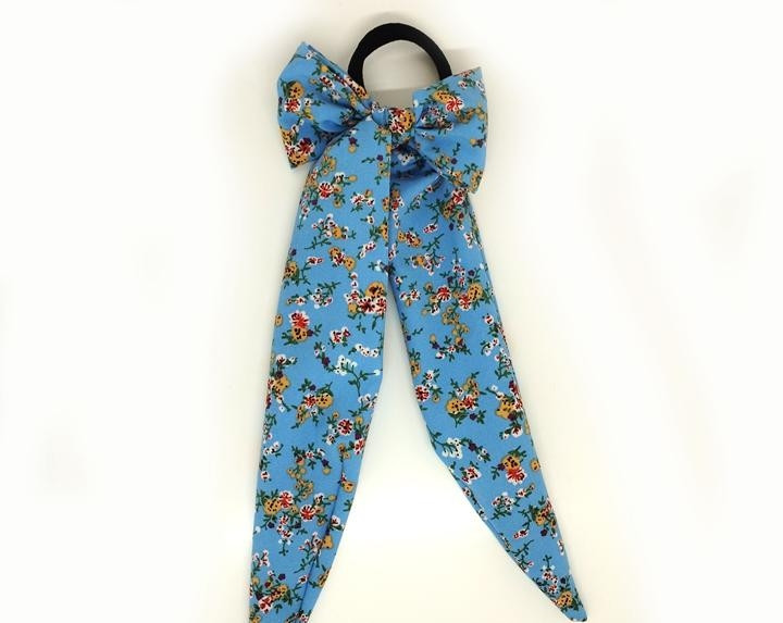 Твіллі бант на гумці світло-синій Київ - фото 1