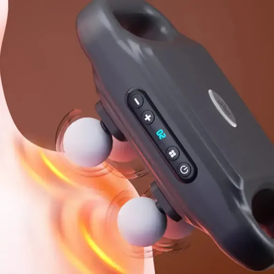 Перкуссионный массажер для тела, 4 головок, от USB, YCY -1601 / Массажер для спины / Вибромассажер Коломия