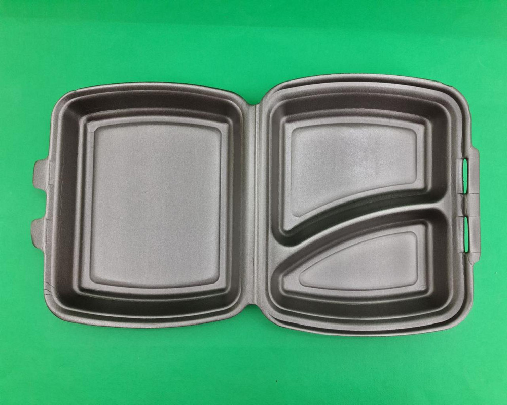 Ланч-бокс з спіненого полістиролу з кришкою (250*210*70) чорний HP-2 (125 шт) Харків - фото 3