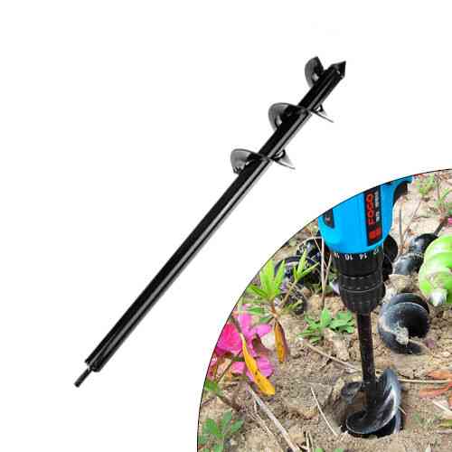 Бур садовый земляной спиральное сверло 10x60см для дрели, насадка для копки и посадки растений Киев