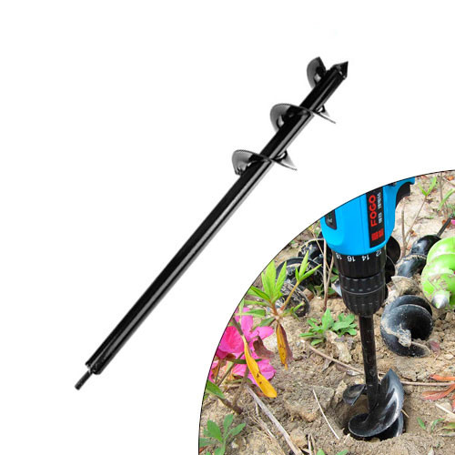 Бур садовый земляной спиральное сверло 10x60см для дрели, насадка для копки и посадки растений Киев - изображение 1