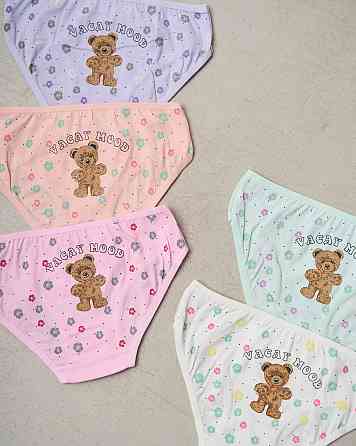 Пастельные детские трусики на девочку - Vacay mood Мишка 5 шт Nicoletta 116760 4-5 Киев
