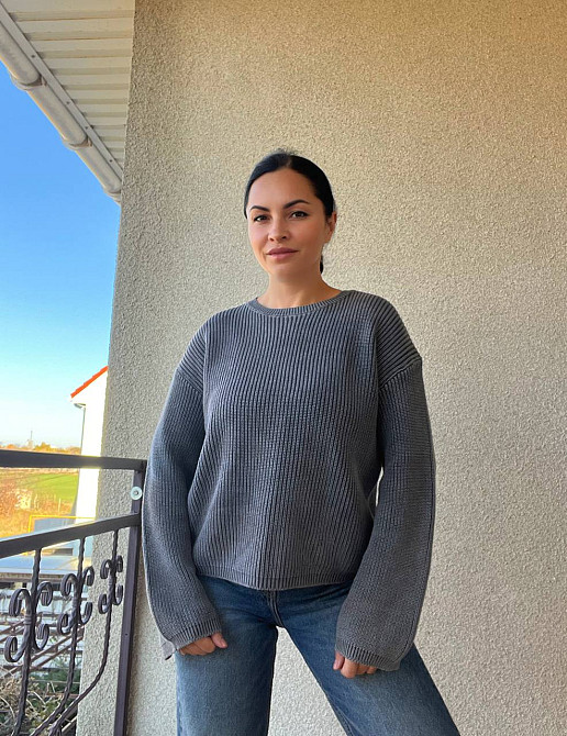 Светр жіночий A-N 875 варка в'язка оверсайз one size, графіт, one size Київ - фото 11