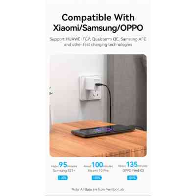 Кабель USB 2.0 AM-Type-C M, 0.5 м, 60W PVC чорний Vention Вінниця