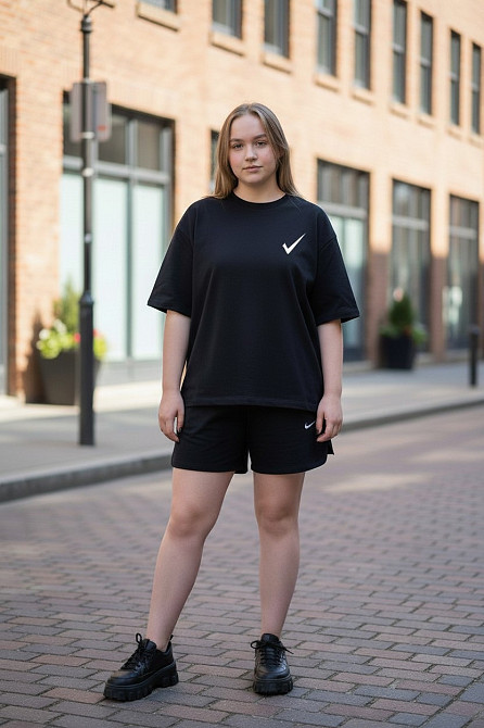 Женский летний спортивный костюм футболка с шортами Черный XL-XXL Харьков - изображение 10