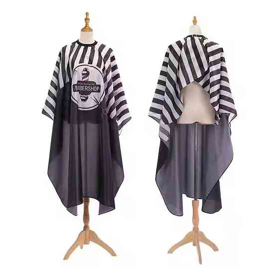 Парикмахерская накидка Barbershop для стрижки и покраски 140 на 160 см черно-белый Киев