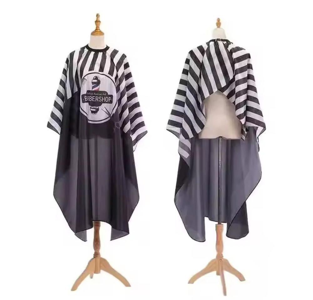 Парикмахерская накидка Barbershop для стрижки и покраски 140 на 160 см черно-белый Киев - изображение 1