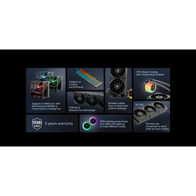 Система жидкостного охлаждения 1stPlayer CC-360-BK Винница - изображение 2