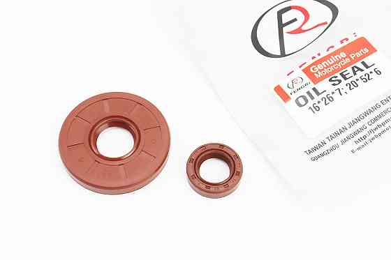 Сальники к-кт 2шт (16x26x7; 20x52x6) коленвала, Honda DIO AF61/62/67/68, коричневі, від 10шт -15% Київ