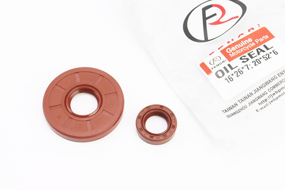 Сальники к-кт 2шт (16x26x7; 20x52x6) коленвала, Honda DIO AF61/62/67/68, коричневі, від 10шт -15% Київ - фото 1