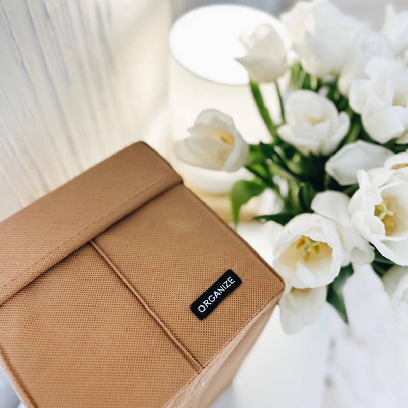 Органайзер для вертикального зберігання з кришкою 34x17x16 см S HY-S-kr (Бежевий) Суми - фото 3