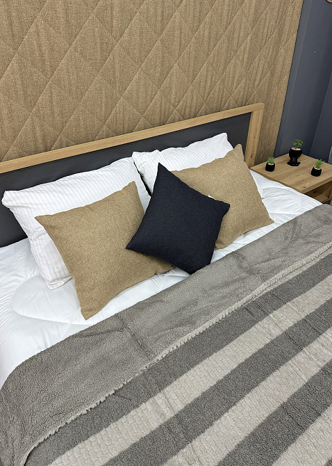 Плед 200х230 см (+-10см) Рогожка на овчине 