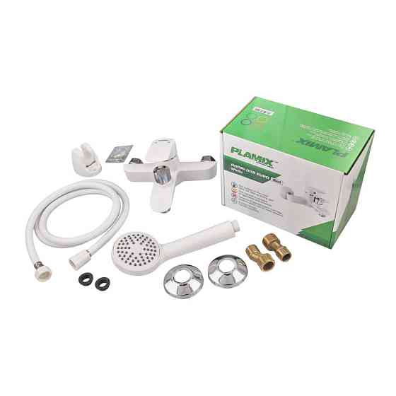 Змішувач для ванни Plamix Rodri-009 Euro Set White (з шлангом, лійкою та кронштейном) (PM0740)   ( 20005 ) Харьков