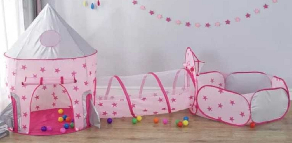 Дитячий ігровий замок палатка з тунелем та сухим басейном 3в1 Детский. Київ - фото 2