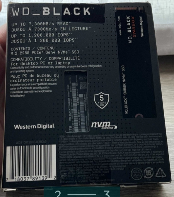 Жорсткий Диск: SSD Western Digital Black SN850X 1Tb. Київ - фото 2